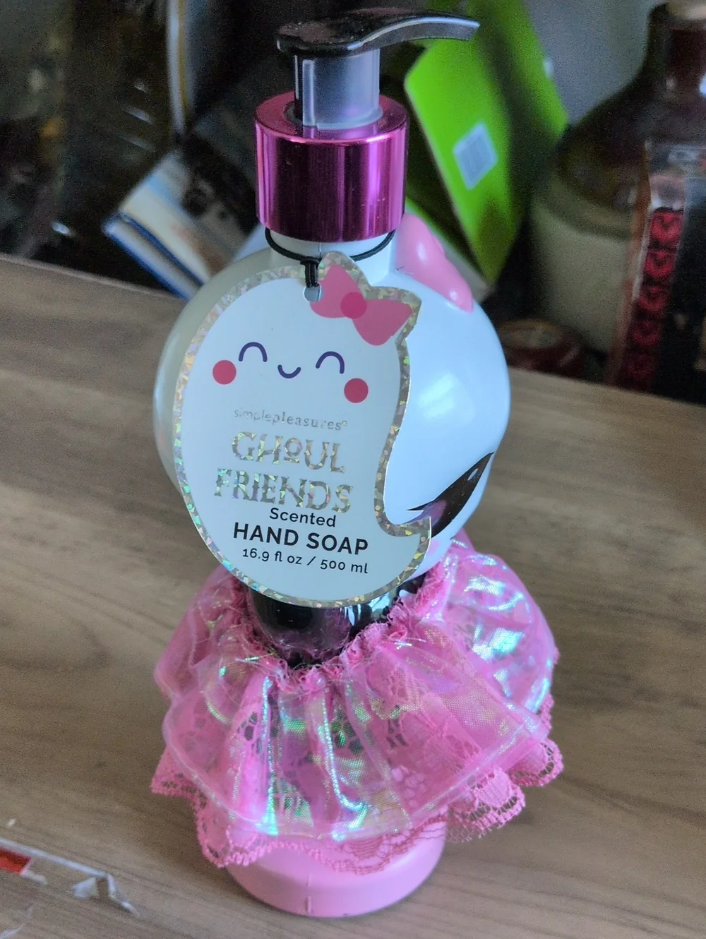 Cute Pink Skeleton Girl With Tulle Skirt Scented Hand Soap